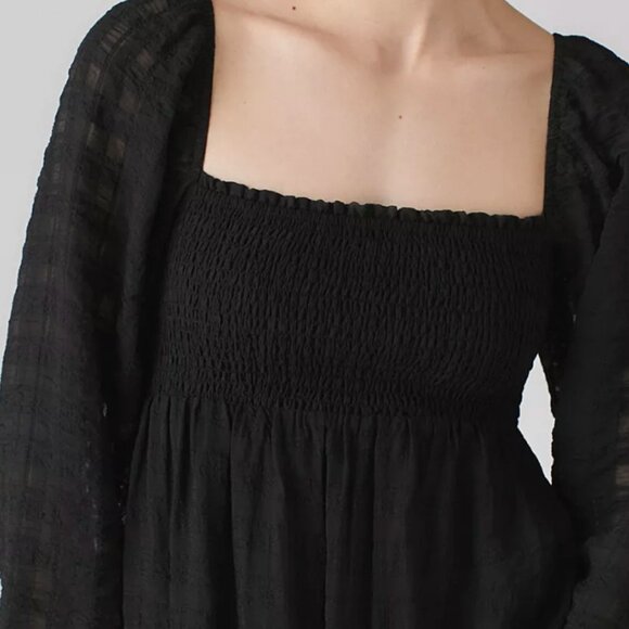 River Smocked Long Sleeve Mini Dress - Picture 4 of 8